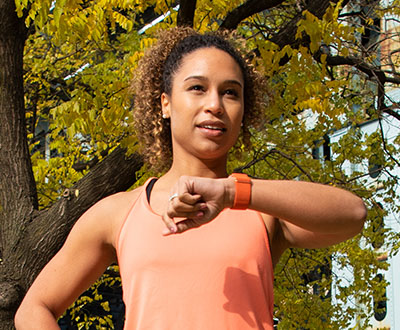 Active woman smiling