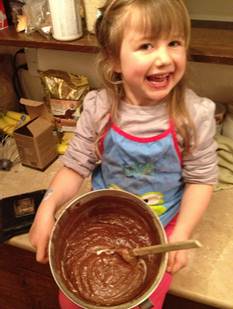 Anna holding Bulletproof cupcake mix