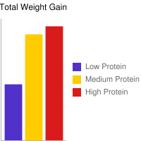 Chart of Total Weight Gain in Relation to Protein Intake