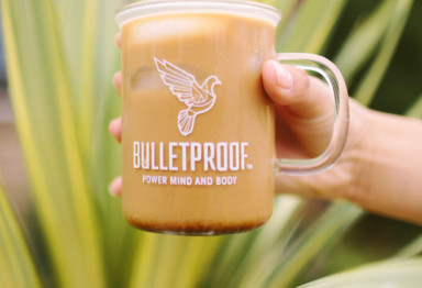 A mug of iced coffee