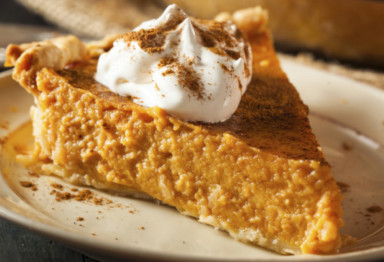 Slice of pumpkin pie