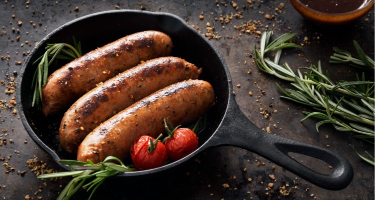 Sausages in a skillet