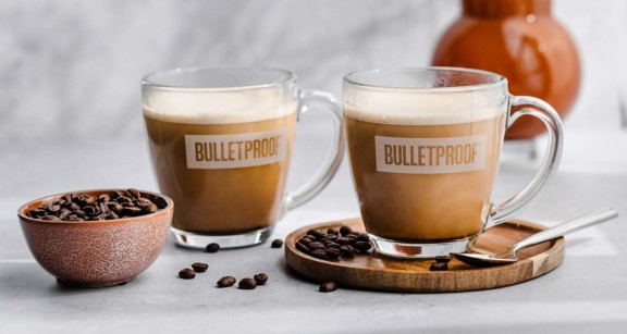 Bulletproof coffee mugs filled with Bulletproof coffee recipe