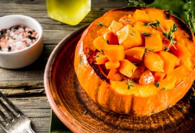 Baked stuffed pumpkin