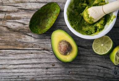A bowl of mashed avocados