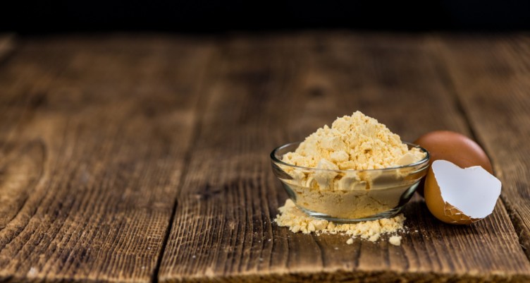 Portion of powdered eggs