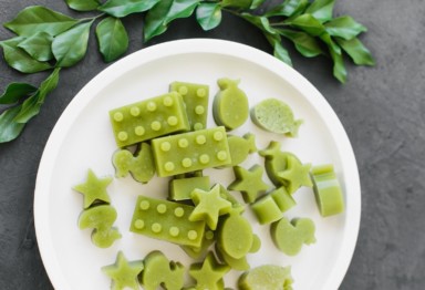 Various shapes of gummy candy on a plate