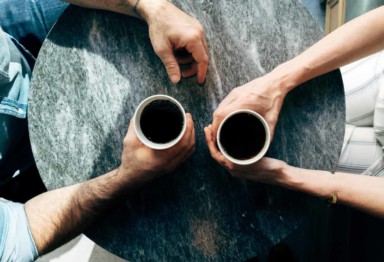 Bulletproof coffee on table