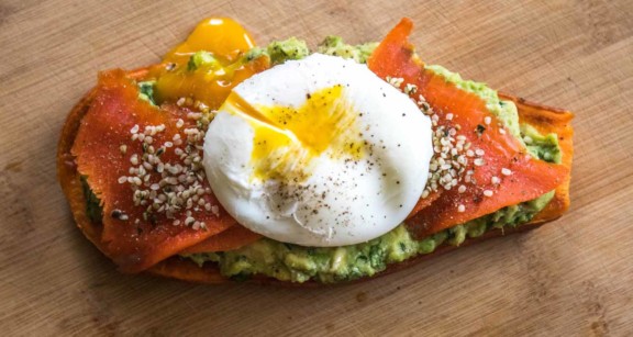 gluten-free paleo avocado toast with salmon