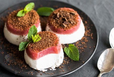 Strawberries & Coconut Cream Panna Cotta recipe