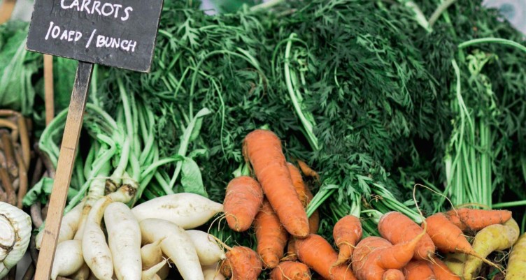 Fresh carrots and vegetables