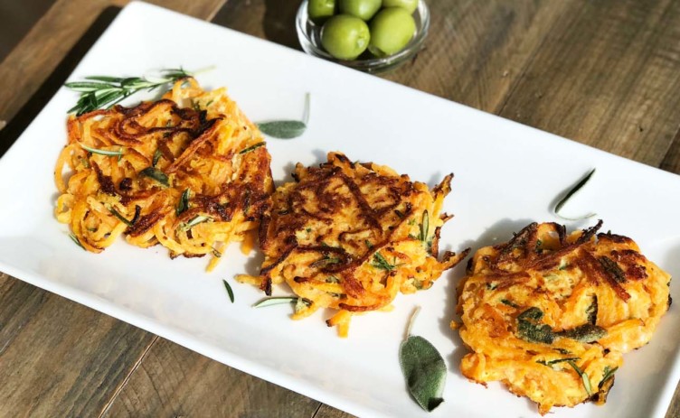 Rosemary-Sage Butternut Squash Fritters