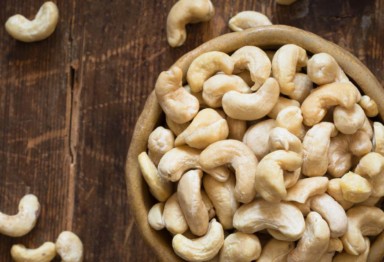Bowl filled with cashews