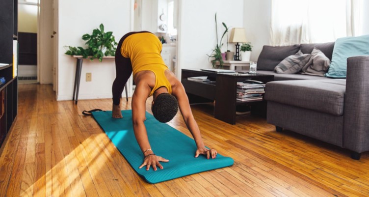 Person in downward facing dog