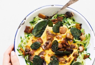 Butternut Squash Zoodles With Bacon and Sage_header
