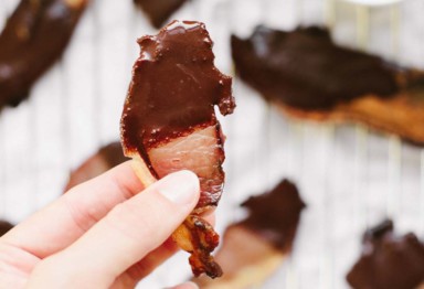 Keto Chocolate Covered Bacon_up close