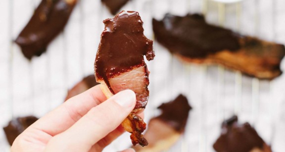 Keto Chocolate Covered Bacon_up close