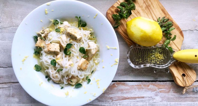 Low-Carb Angel Hair Pasta With Lemon Chicken 