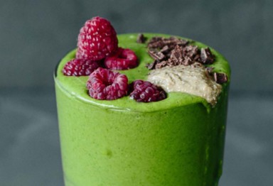 Green smoothie with berries
