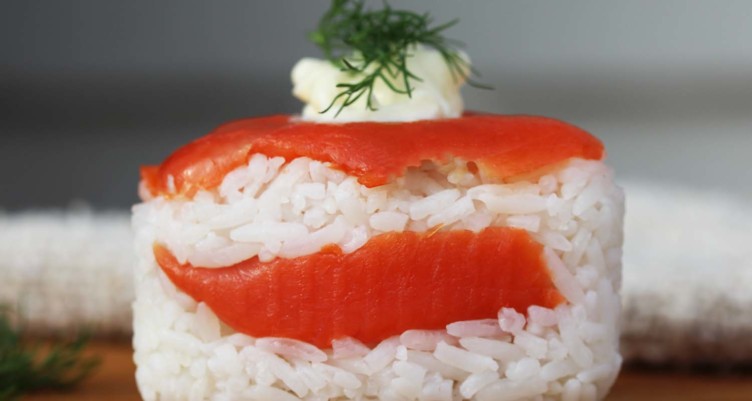 Salmon + Avocado Onigiri White Rice Balls recipe