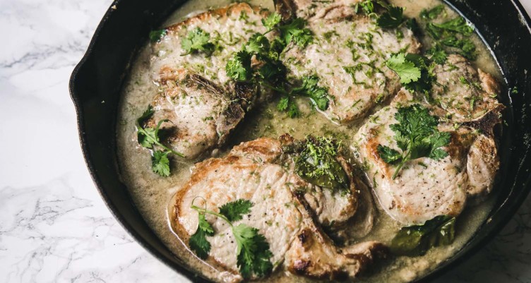 Keto Coconut Braised Pork Chops