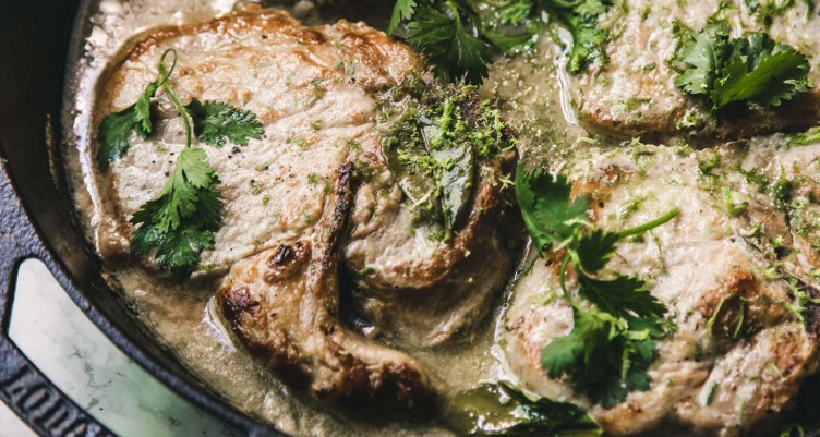 Keto Coconut Braised Pork Chops recipe