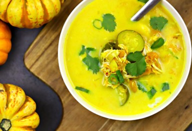 A bowl of keto chicken soup