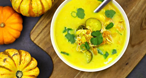 A bowl of keto chicken soup