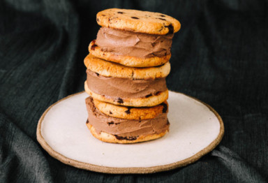 Stack of keto ice cream sandwiches