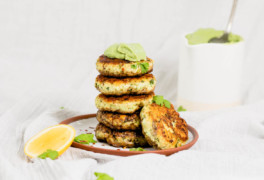Enjoy every herby, buttery bite: These fish cakes serve up savory flavor with a creamy avocado lemon dipping sauce. (Keto, paleo, Whole30)