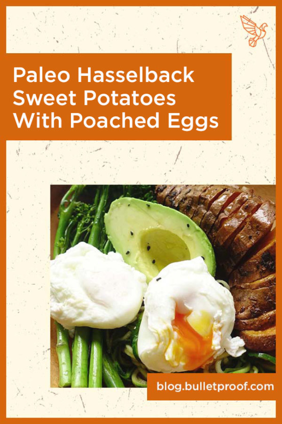 Paleo Hasselback Sweet Potatoes With Poached Eggs