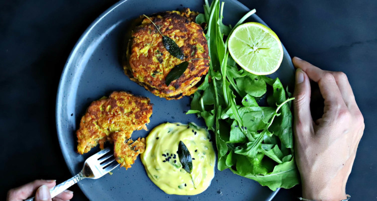 Paleo Sweet Potato Fritters With Herb Aioli