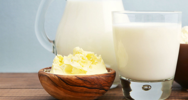 natural butter and milk