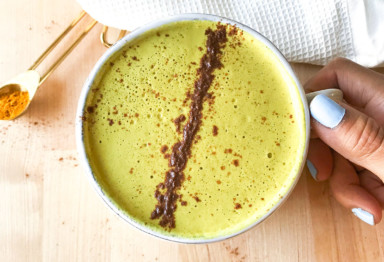 This turmeric latte recipe turns traditional golden milk into a warm beverage that helps you keep your cool. Whole30-, keto-, and paleo-friendly.