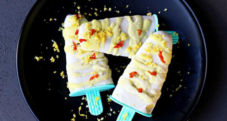 Keto Lemon Ginger Coconut Popsicles