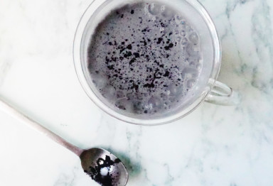 Activated charcoal latte