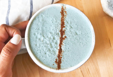 This caffeine-free blue spirulina latte recipe blends up into a creamy, coconutty, Insta-worthy drink that will warm you from the inside out.