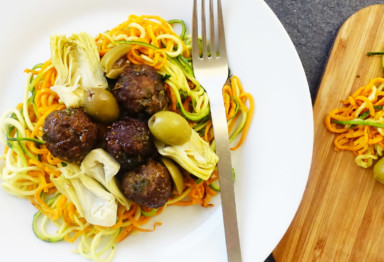 Paleo zoodles and meatballs recipe