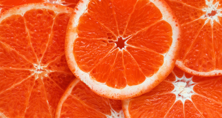 Sliced grapefruits