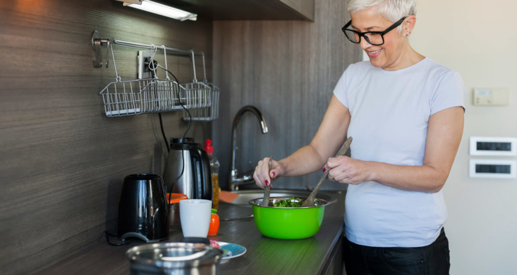 Woman preparing vegetables