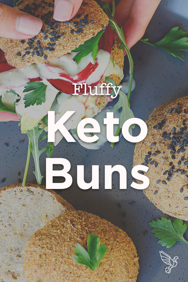 Chewy, sturdy, and perfectly satisfying: This keto buns recipe is ready for hamburgers, spreads, sandwiches, and more. Just 6 net carbs!