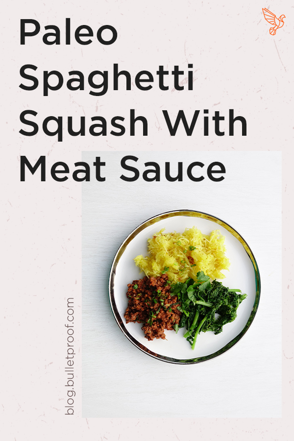 This spaghetti squash with meat sauce recipe is comfort food at its finest. Buttery noodles get smothered in a rich tomato sauce--all with minimal cooking.