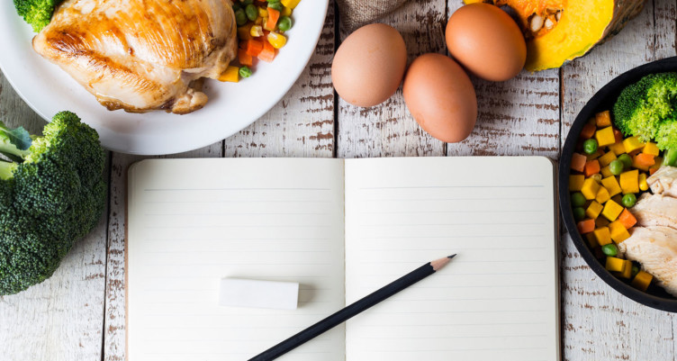 Food journal on table