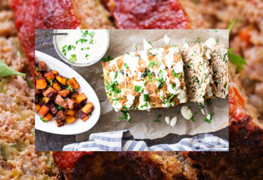 Keto meatloaf with side of sweet potatoes