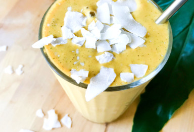 This protein-packed pumpkin smoothie gets bulked up with fiber-rich veggies and collagen protein, all mixed with warm spices.