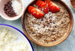 No oats needed: This keto chocolate noatmeal recipe transforms cauliflower rice into a thick and creamy breakfast cereal with a sweet, chocolatey flavor.