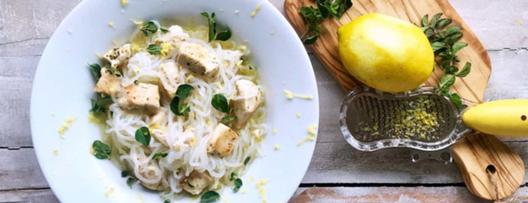 Low-Carb Angel Hair Pasta With Lemon Chicken
