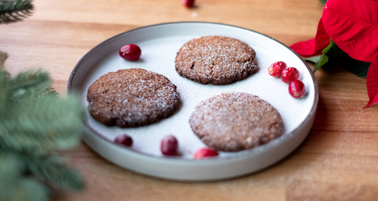These chewy gingerbread cookies are loaded with spicy flavor and free of gluten and grains -- perfect for keto and paleo holiday baking.