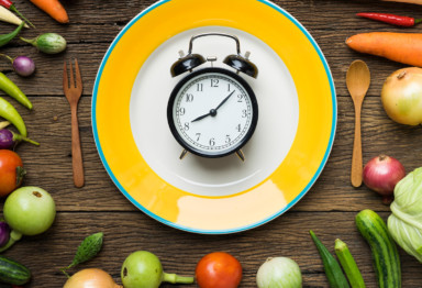 Alarm clock on a plate