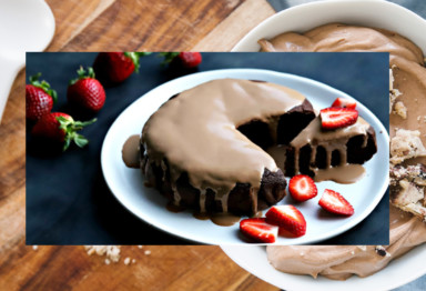 Keto chocolate cake with strawberries